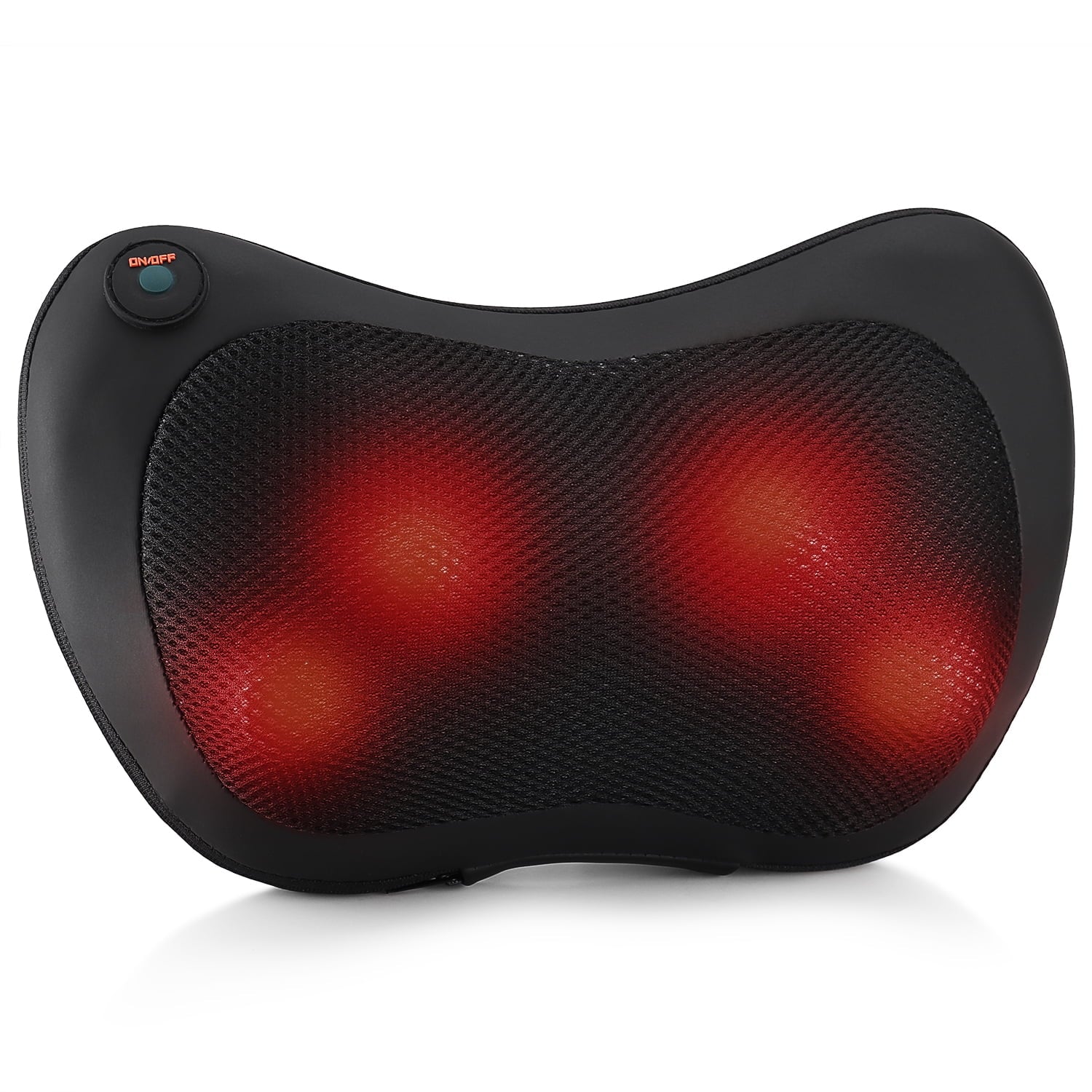 Pillow Massager w/Infrared Heating & Deep-Kneading Nodes for Back, Neck & Shoulders