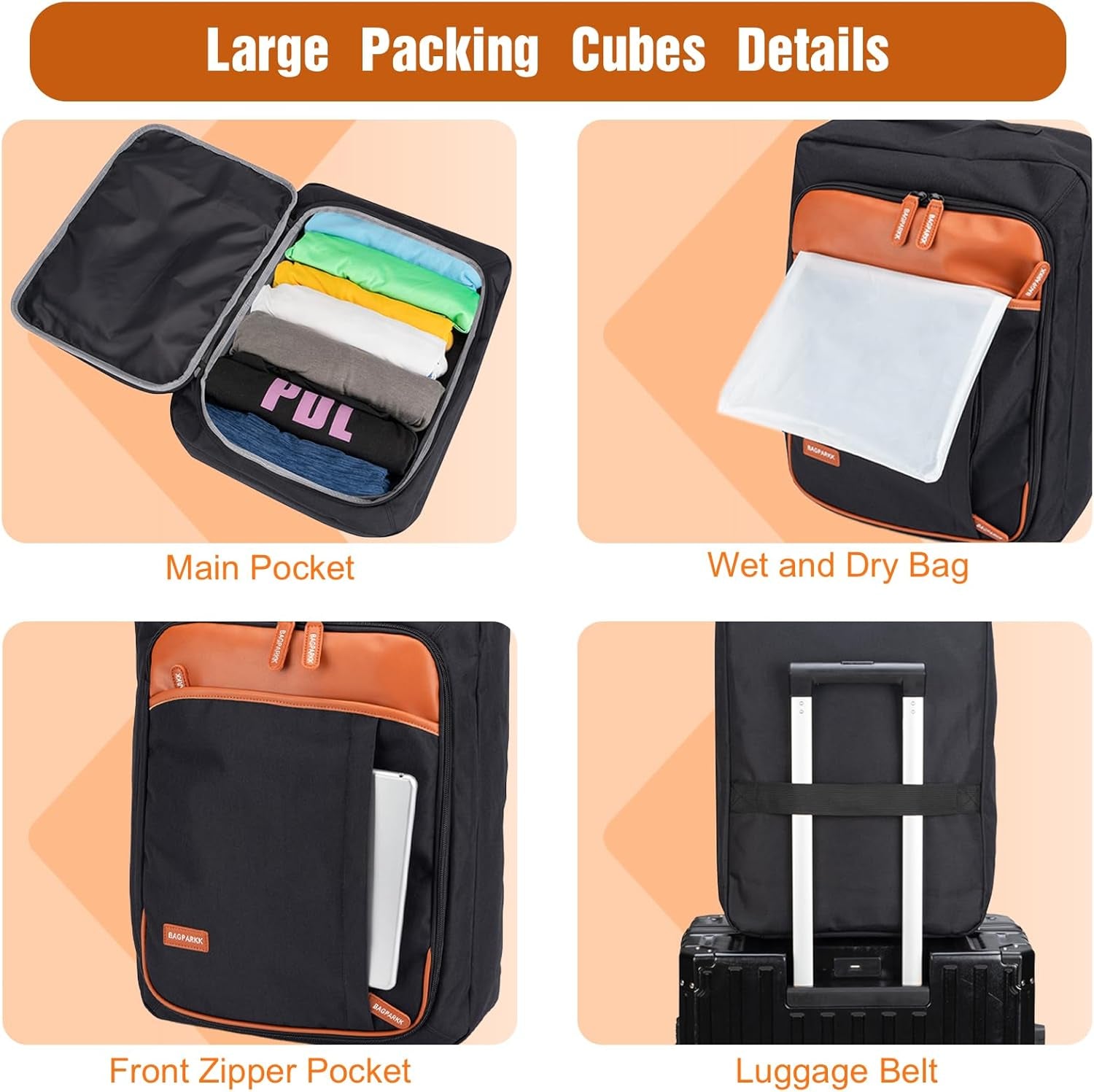 8 Set Packing Cubes for Travel, Lightweight Vacation Travel Essentials, Travel Accessories for Suitcase Organizer Bags Set