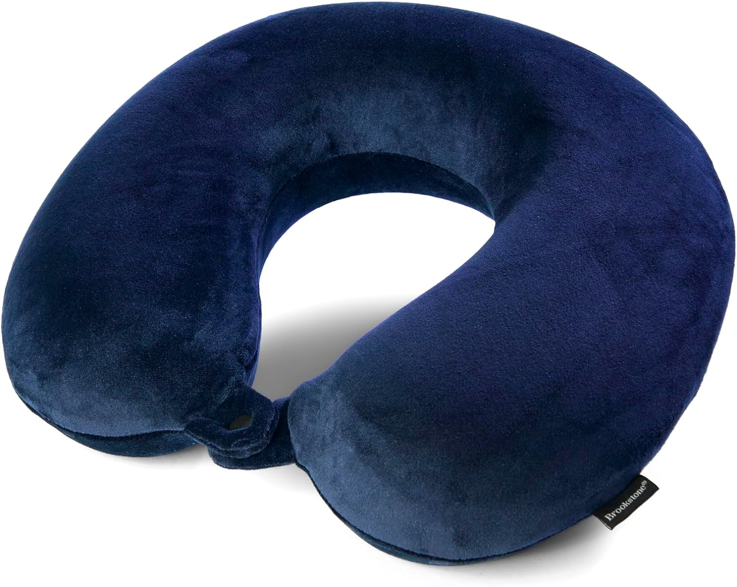 Broosktone Travel Neck Pillow - Lightweight Fleece Casing Extra Comfort Memory Foam - U-Shaped Neck Pillow for Travelling, Blue