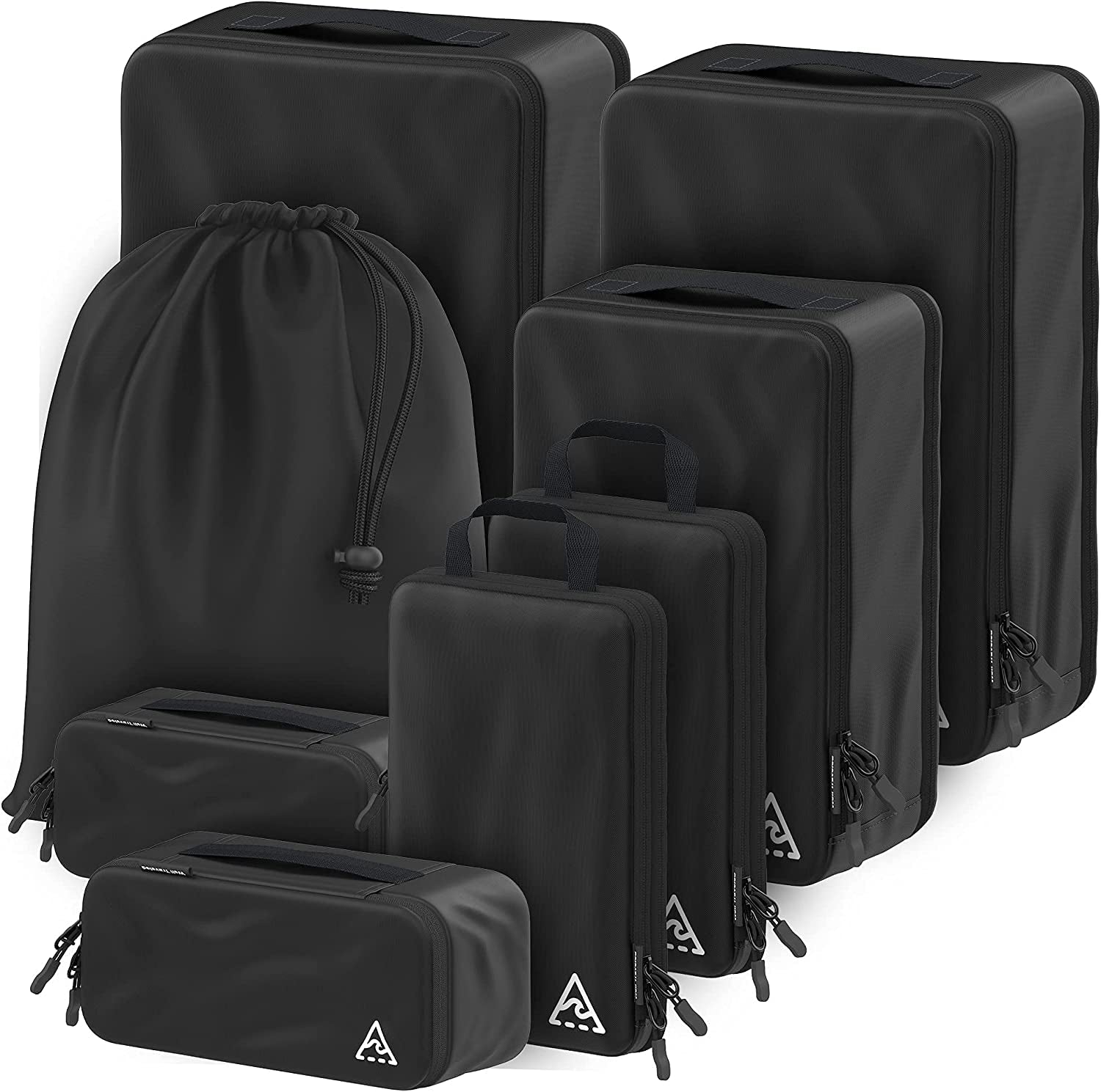 8 Set/4 Set Deluxe Compression Packing Cubes Travel - Maximize Space in Luggage with Patented Hybridmax Double Capacity Design, Luxury Compressible Packing Cubes for Travel, Large, Small, & Medium