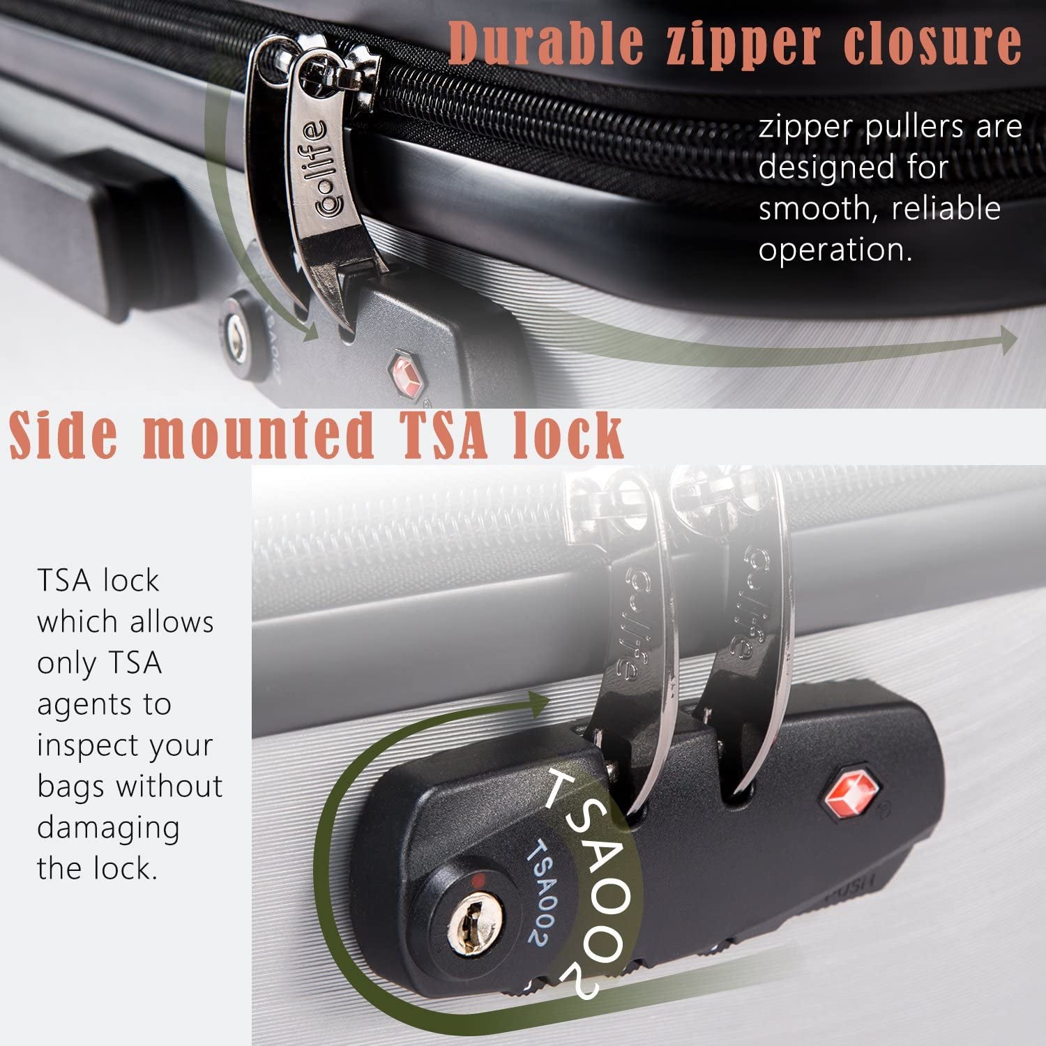 Luggage Expandable Suitcase PC+ABS 3 Piece Set with TSA Lock Spinner 20In24In28In