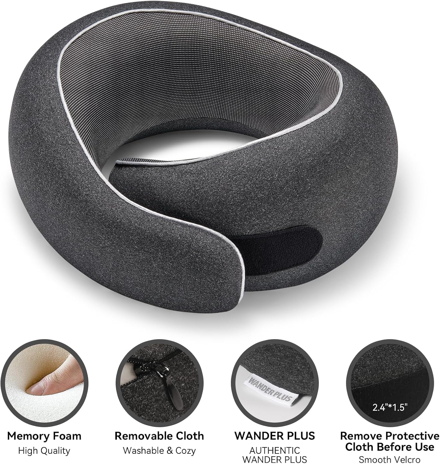 ® Travel Pillow, 100% Pure Memory Foam Travel Neck Pillow Airplane Neck Support Ergonomic Design Best for Sleeping Plane Car Train Office Flight for Adults Carmine