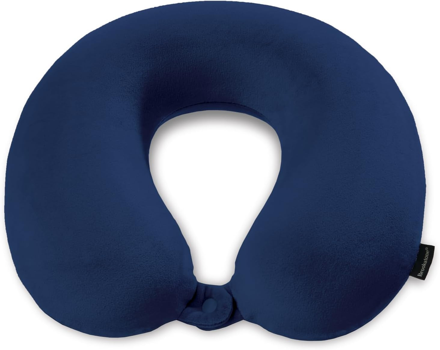 Broosktone Travel Neck Pillow - Lightweight Fleece Casing Extra Comfort Memory Foam - U-Shaped Neck Pillow for Travelling, Blue