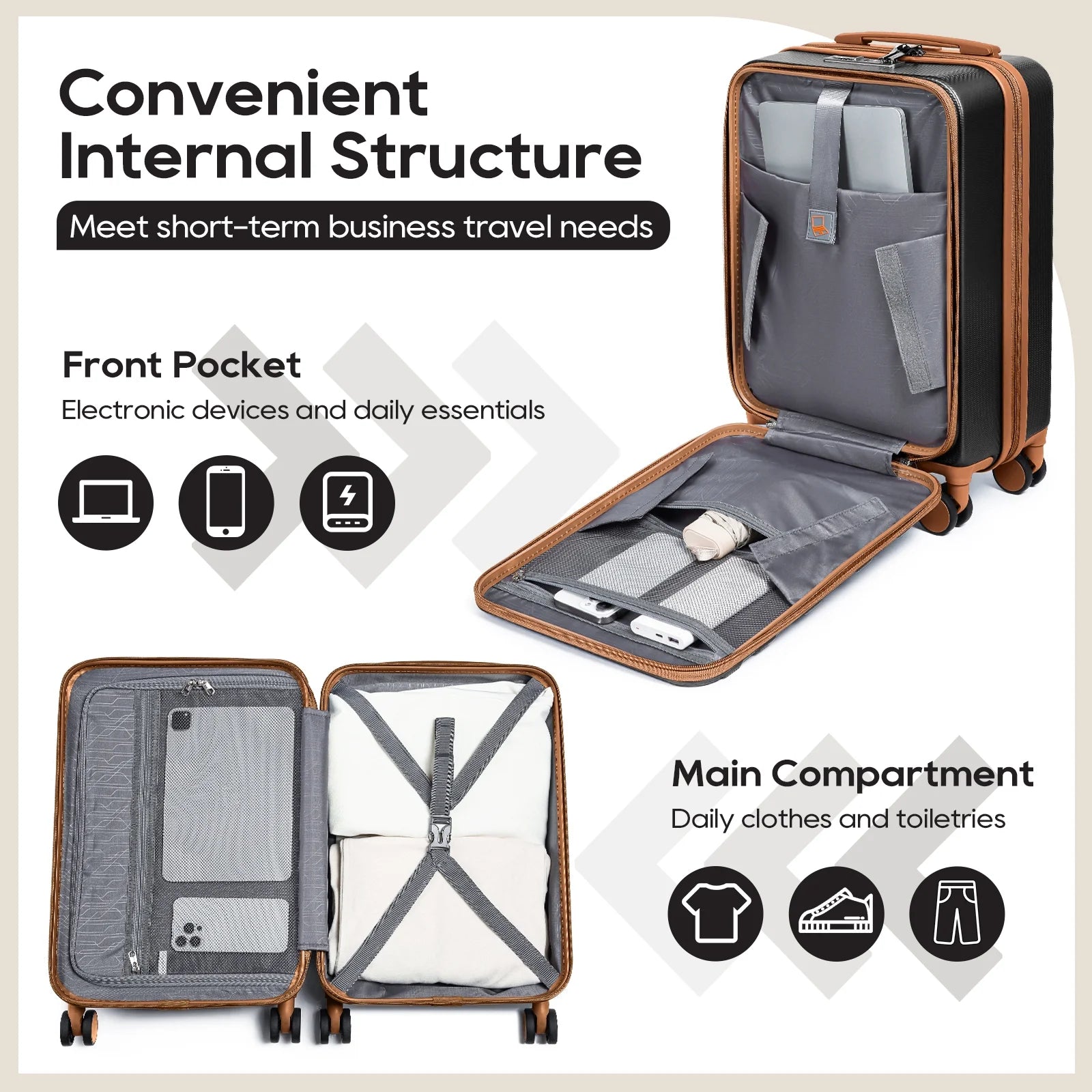 3-Piece, Hardside Carry-On Luggage Set