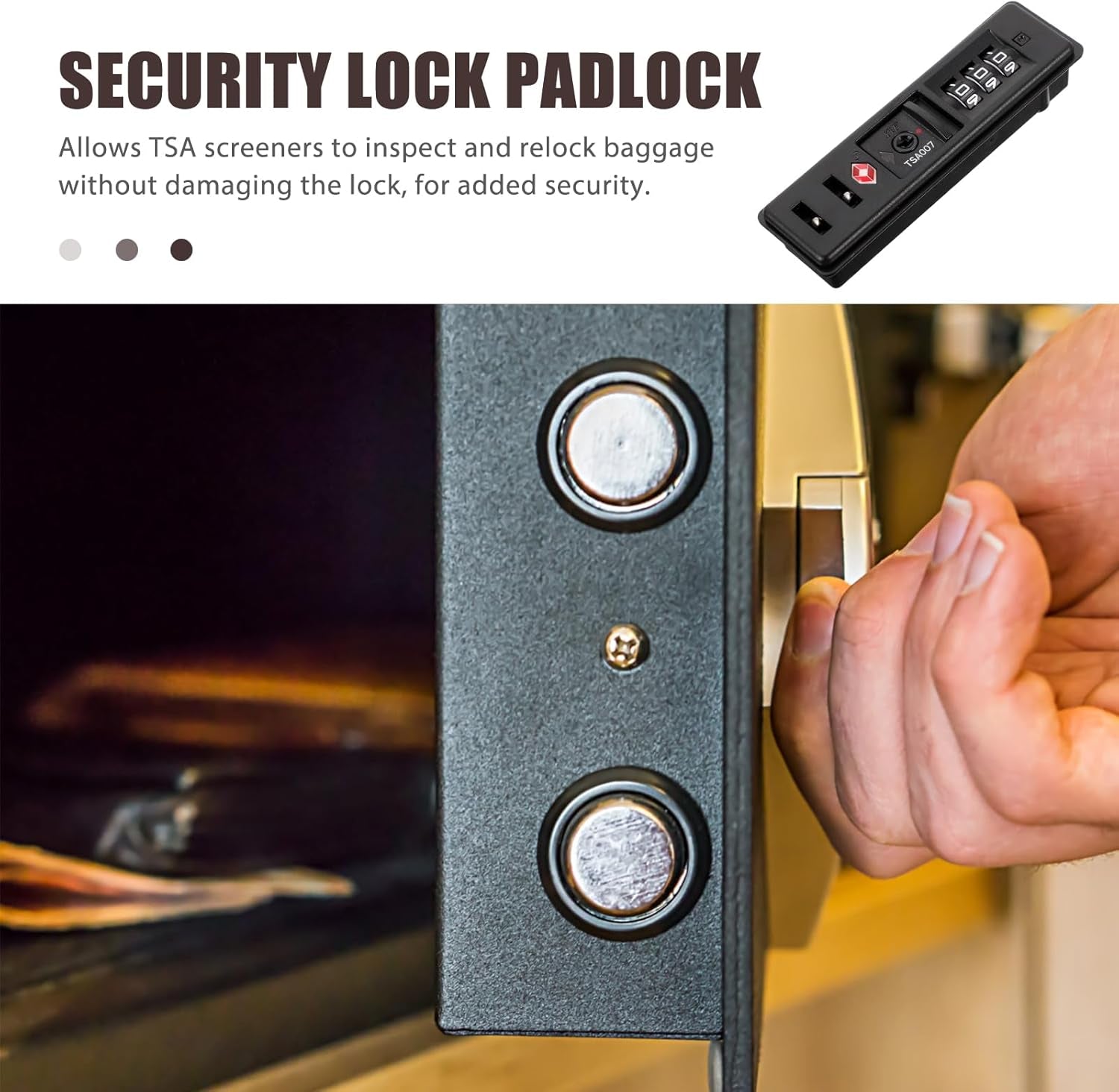 Travel Locks TSA Approved Luggage Locks, 3 Digits Password Code Combination Lock, Customs Code Travel Built in Sunk Backpack Baggage Replacement Accessories