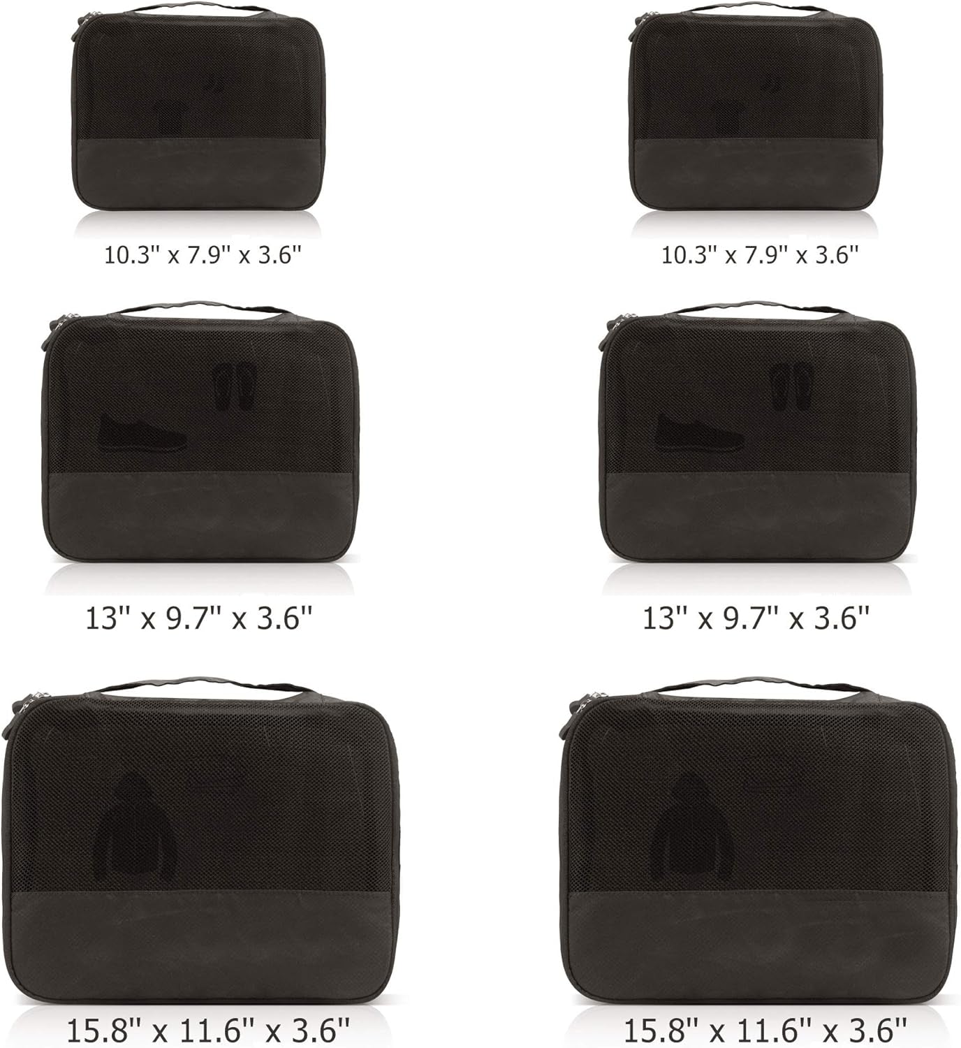Packing Cubes for Travel Accessories Luggage Organizer Bag Set Clothes Carry on Suitcase Bags (Black)
