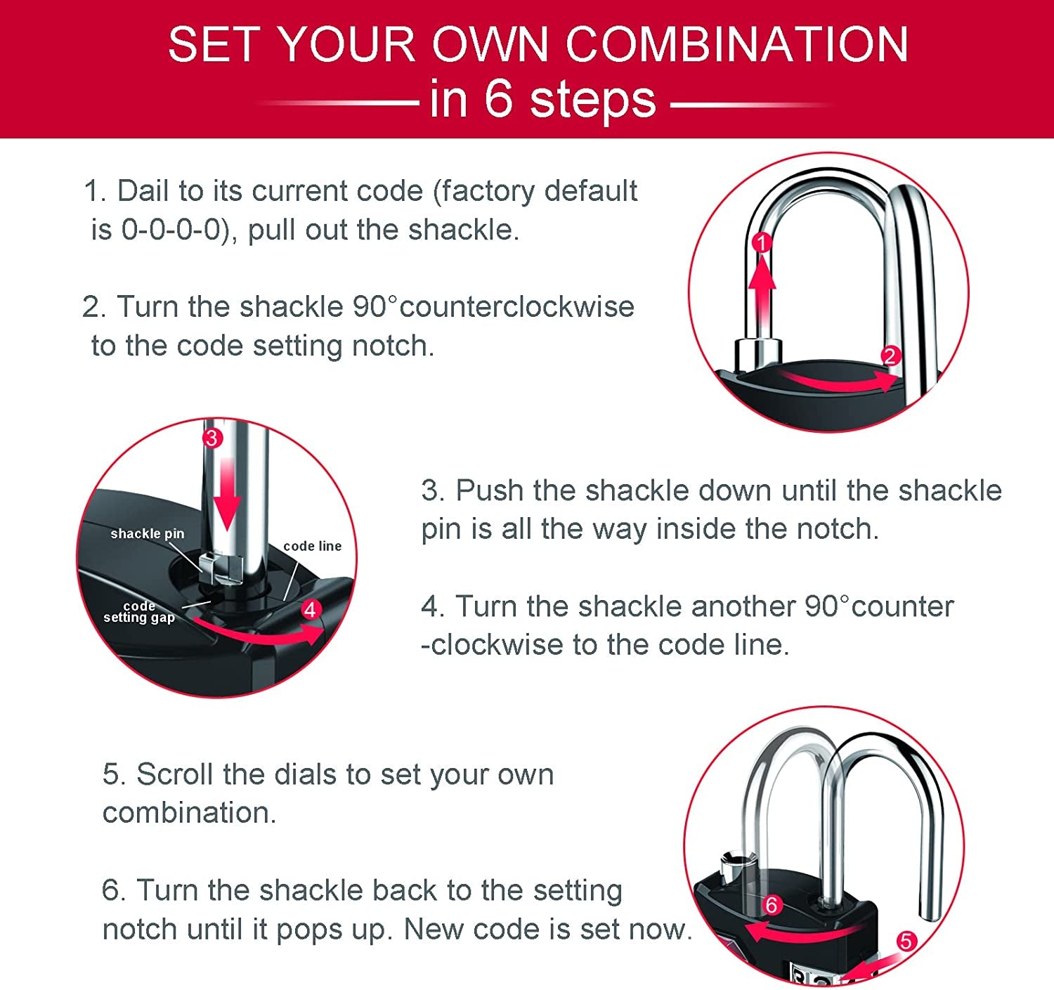 Luggage Lock, TSA Approved Travel Lock, 4 Digit Combination Padlock with Flexible Cable (80Cm) for Suitcases, Backpack, Suitcase