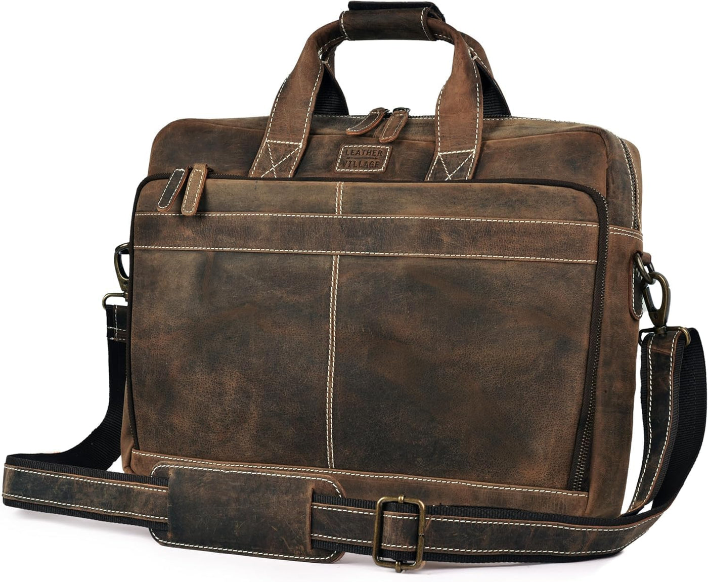 Rustic 18” Leather Laptop Bag for Travel