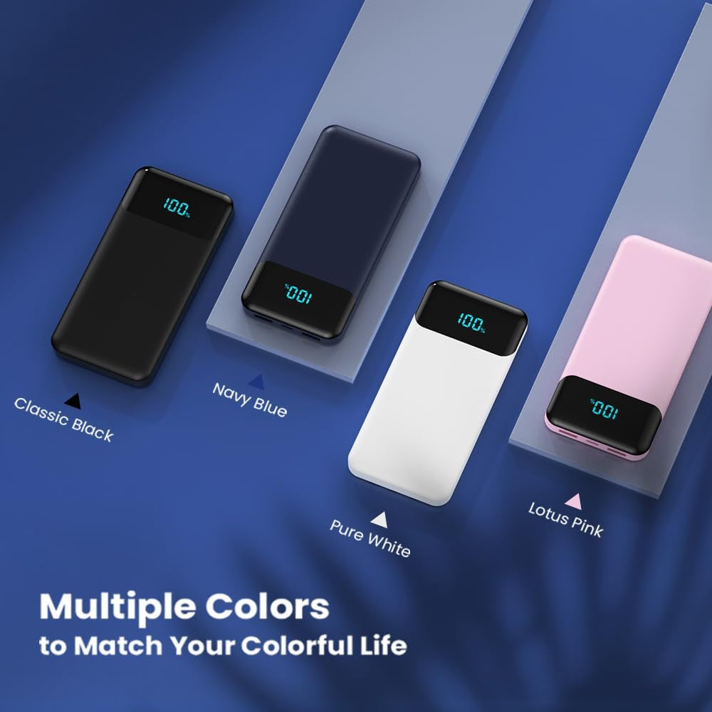 Portable Charger 40800Mah Power Bank with 3 Built-In Cable,25W PD USB C In&Out Power Bank Fast Phone Charging,Qc4.0 LED Display Portable Battery Pack Compatible with Iphone 16/15,Samsung Android-Black