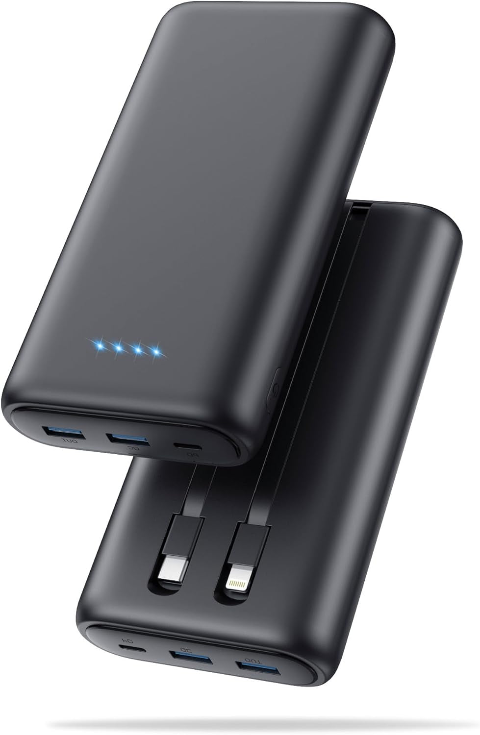 Portable Charger Power Bank 40,800Mah 25W Fast Charging USB C Portable Charger with 2 Built in Cables,5 Outputs & QC 4.0 Quick Phone Charging Battery Pack Compatible with Iphone 16/15/14,Android